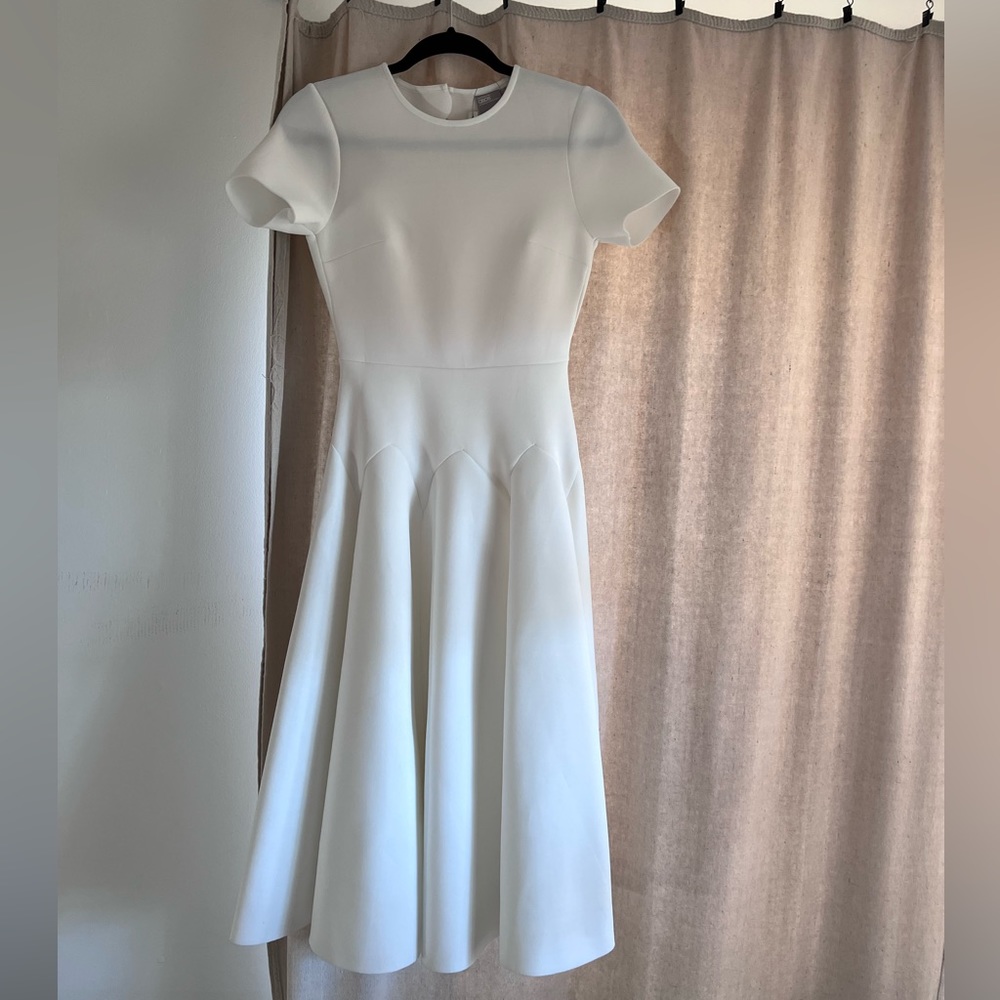 ASOS white midi w/ scalloped back